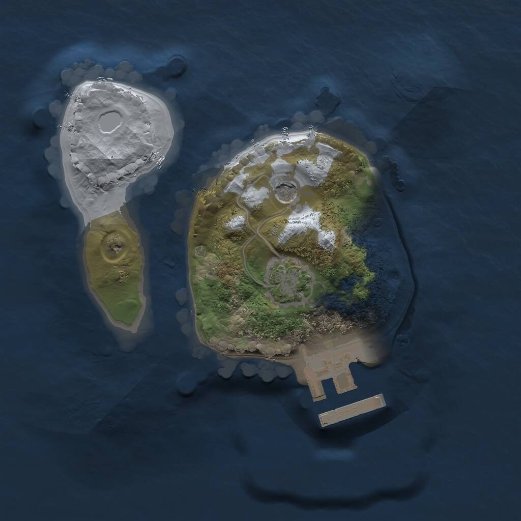 Rust Map: Procedural Map, Size: 1550, Seed: 5161510, 4 Monuments