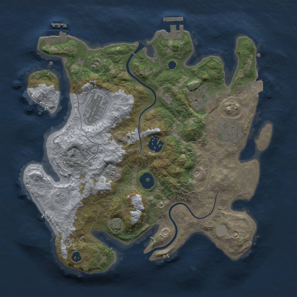 Rust Map: Procedural Map, Size: 3000, Seed: 1650498912, 11 Monuments