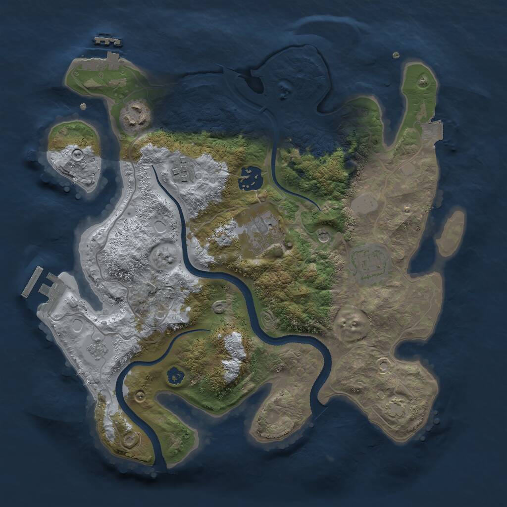 Rust Map: Procedural Map, Size: 3000, Seed: 1650498912, 11 Monuments