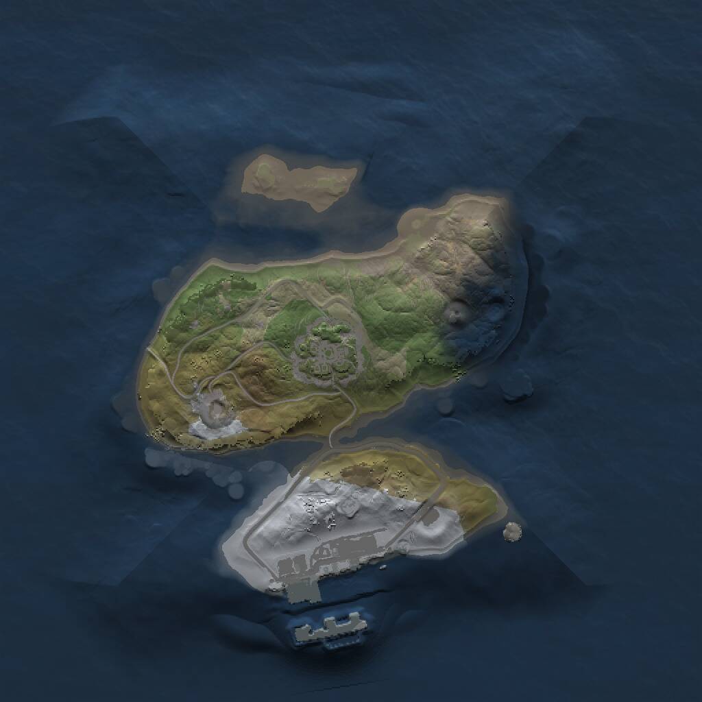 Rust Map: Procedural Map, Size: 1500, Seed: 1230363642, 3 Monuments