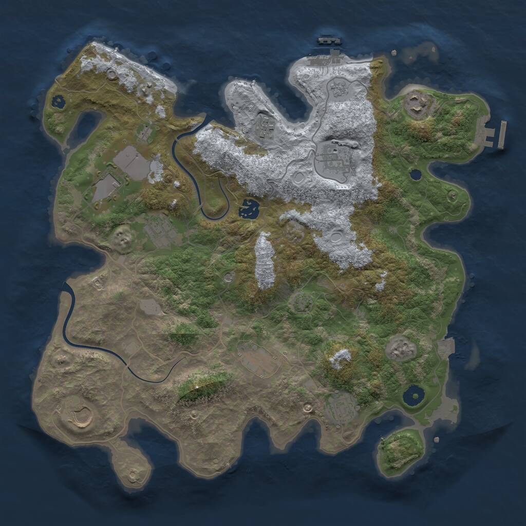 Rust Map: Procedural Map, Size: 3800, Seed: 34424148, 15 Monuments