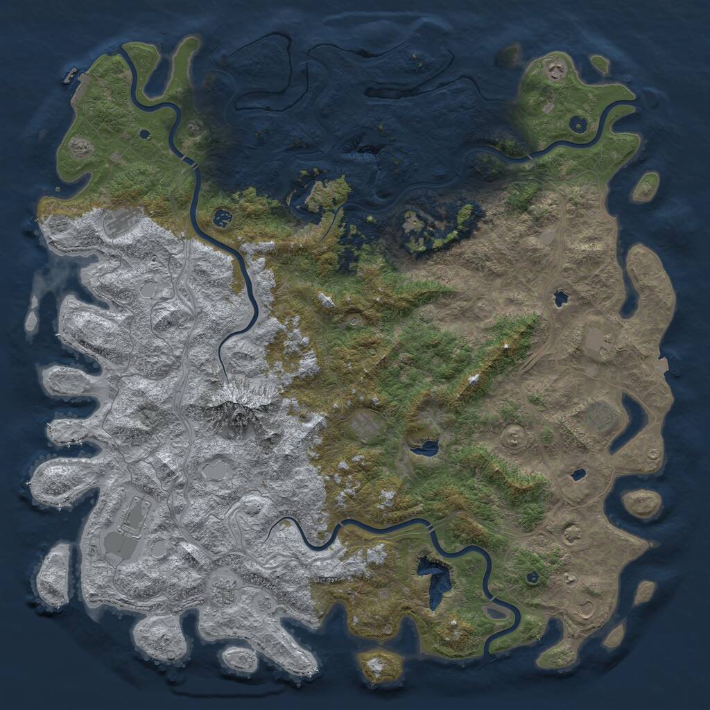 Rust Map: Procedural Map, Size: 6000, Seed: 125121024, 17 Monuments