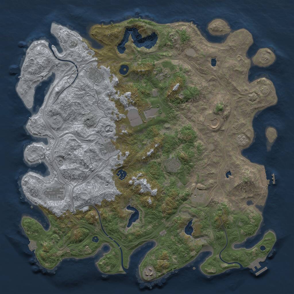 Rust Map: Procedural Map, Size: 4500, Seed: 1662263315, 17 Monuments