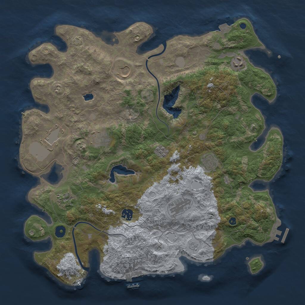 Rust Map: Procedural Map, Size: 4000, Seed: 652701836, 15 Monuments