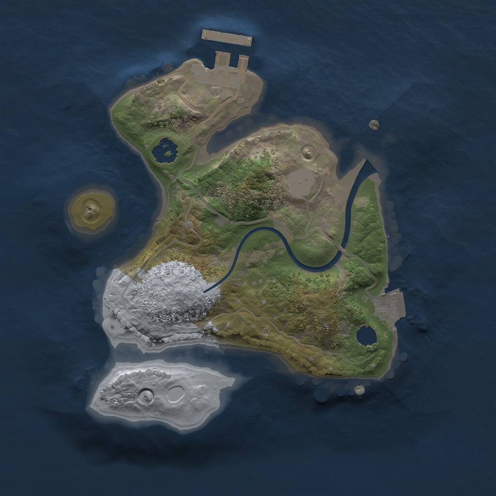Rust Map: Procedural Map, Size: 2000, Seed: 1891798197, 2 Monuments