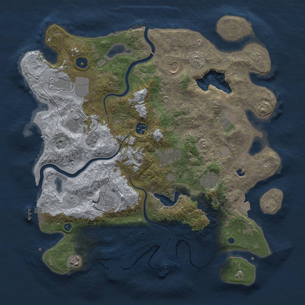 Rust Map: Procedural Map, Size: 4000, Seed: 1612272763, 16 Monuments