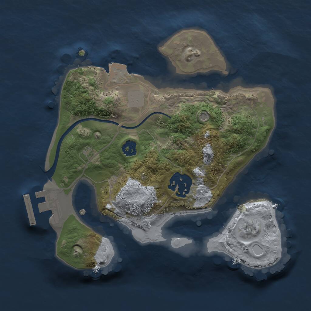 Rust Map: Procedural Map, Size: 2000, Seed: 287870017, 3 Monuments