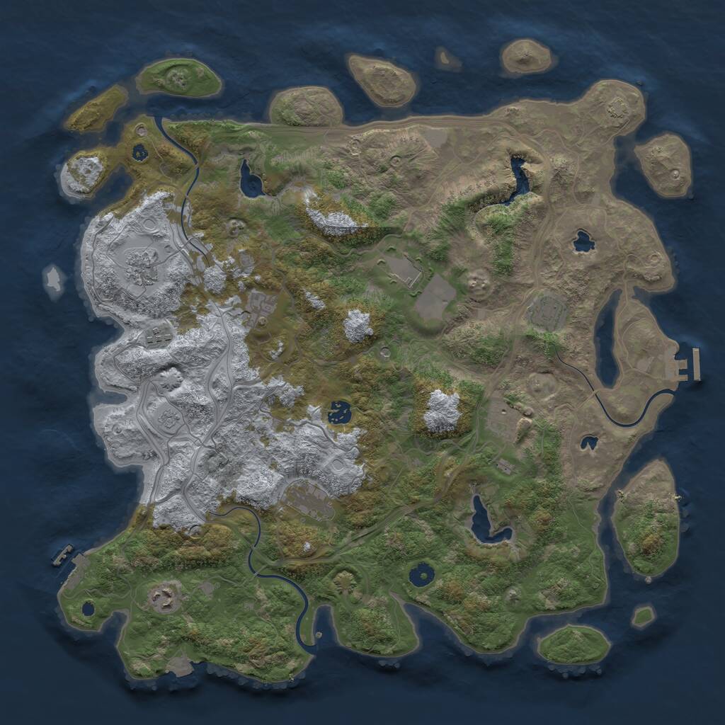 Rust Map: Procedural Map, Size: 4500, Seed: 54536, 15 Monuments