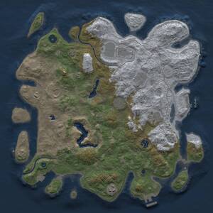 Thumbnail Rust Map: Procedural Map, Size: 4000, Seed: 1024615241, 14 Monuments