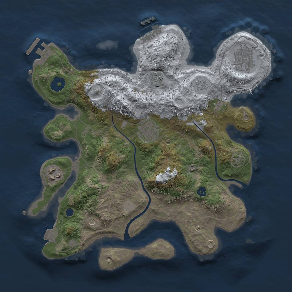 Rust Map: Procedural Map, Size: 3000, Seed: 76387324, 10 Monuments