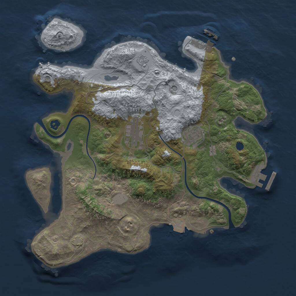 Rust Map: Procedural Map, Size: 3000, Seed: 84126, 8 Monuments