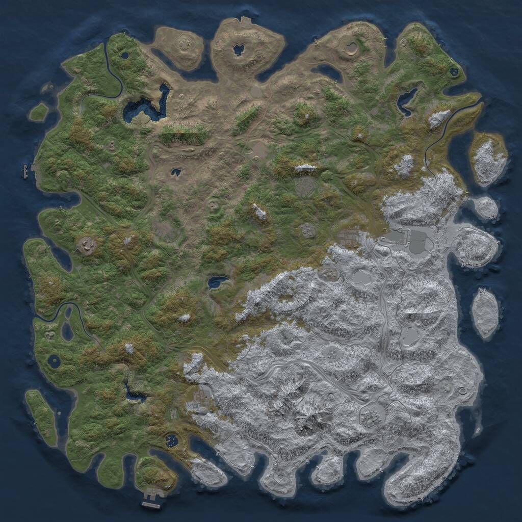 Rust Map: Procedural Map, Size: 6000, Seed: 655511995, 17 Monuments