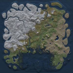 Thumbnail Rust Map: Procedural Map, Size: 6000, Seed: 2010145023, 17 Monuments