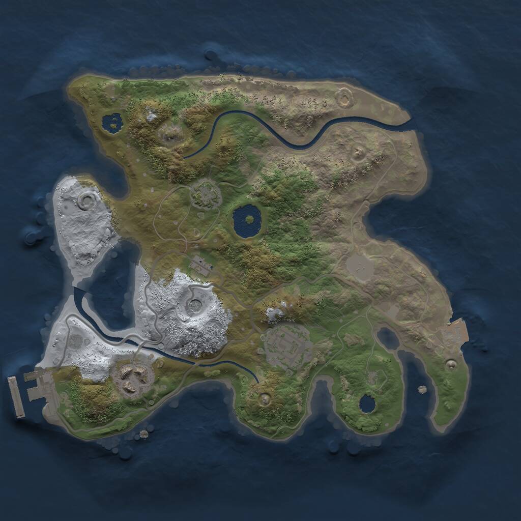 Rust Map: Procedural Map, Size: 2500, Seed: 786234, 6 Monuments