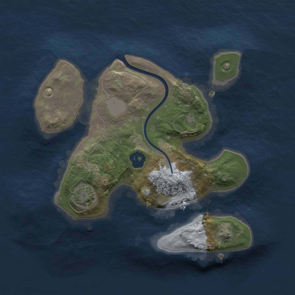 Rust Map: Procedural Map, Size: 1850, Seed: 2469, 2 Monuments