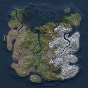 Thumbnail Rust Map: Procedural Map, Size: 3500, Seed: 1653025424, 13 Monuments