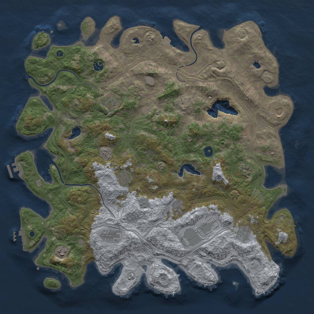 Rust Map: Procedural Map, Size: 4800, Seed: 902551359, 17 Monuments