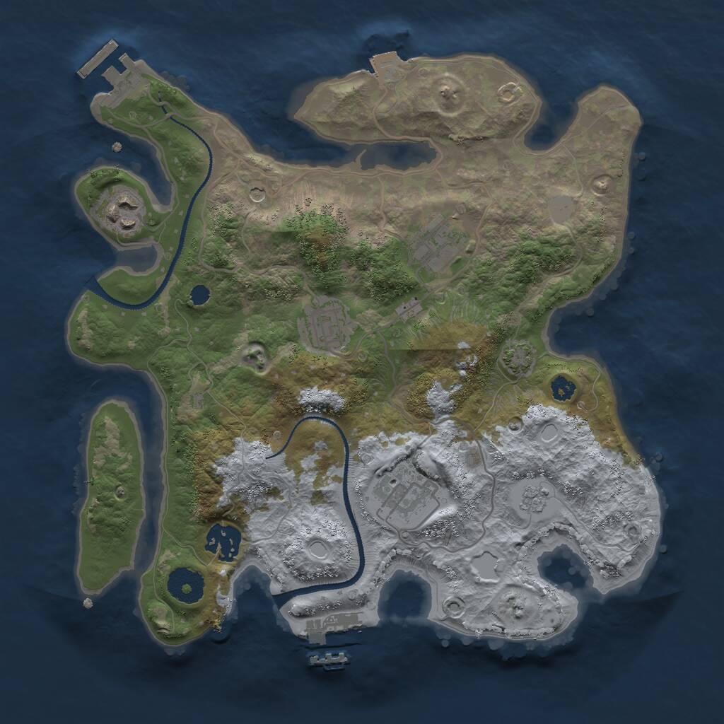 Rust Map: Procedural Map, Size: 3000, Seed: 218046099, 11 Monuments