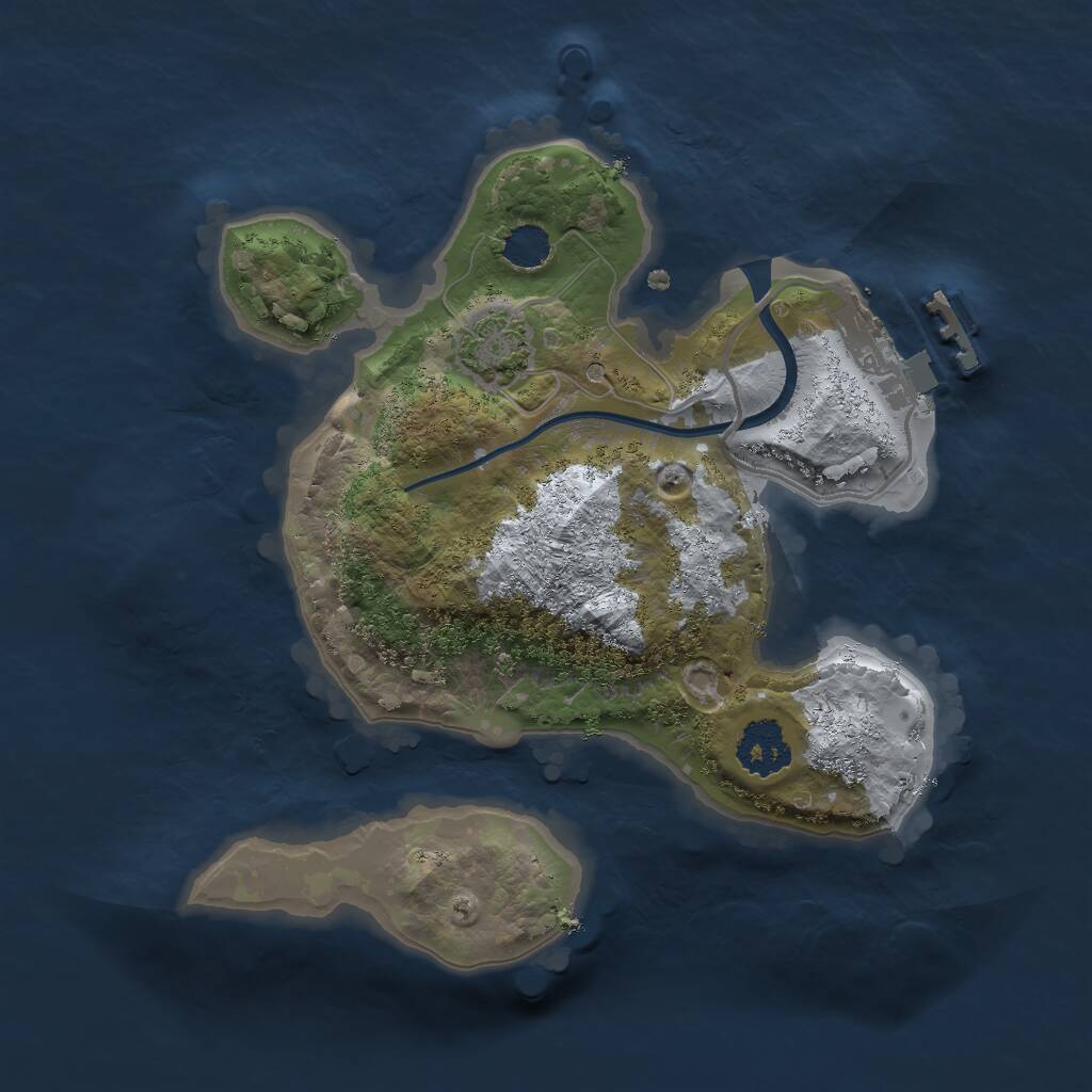 Rust Map: Procedural Map, Size: 2000, Seed: 87642336, 3 Monuments