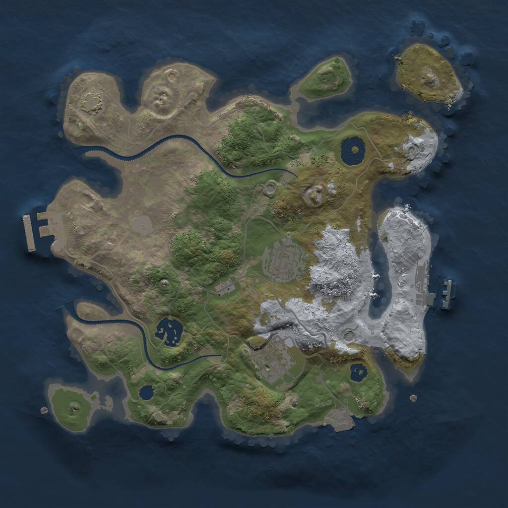 Rust Map: Procedural Map, Size: 2800, Seed: 930811759, 8 Monuments
