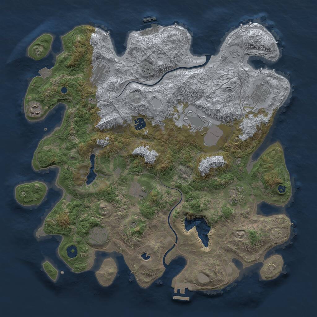 Rust Map: Procedural Map, Size: 4000, Seed: 7220759, 15 Monuments