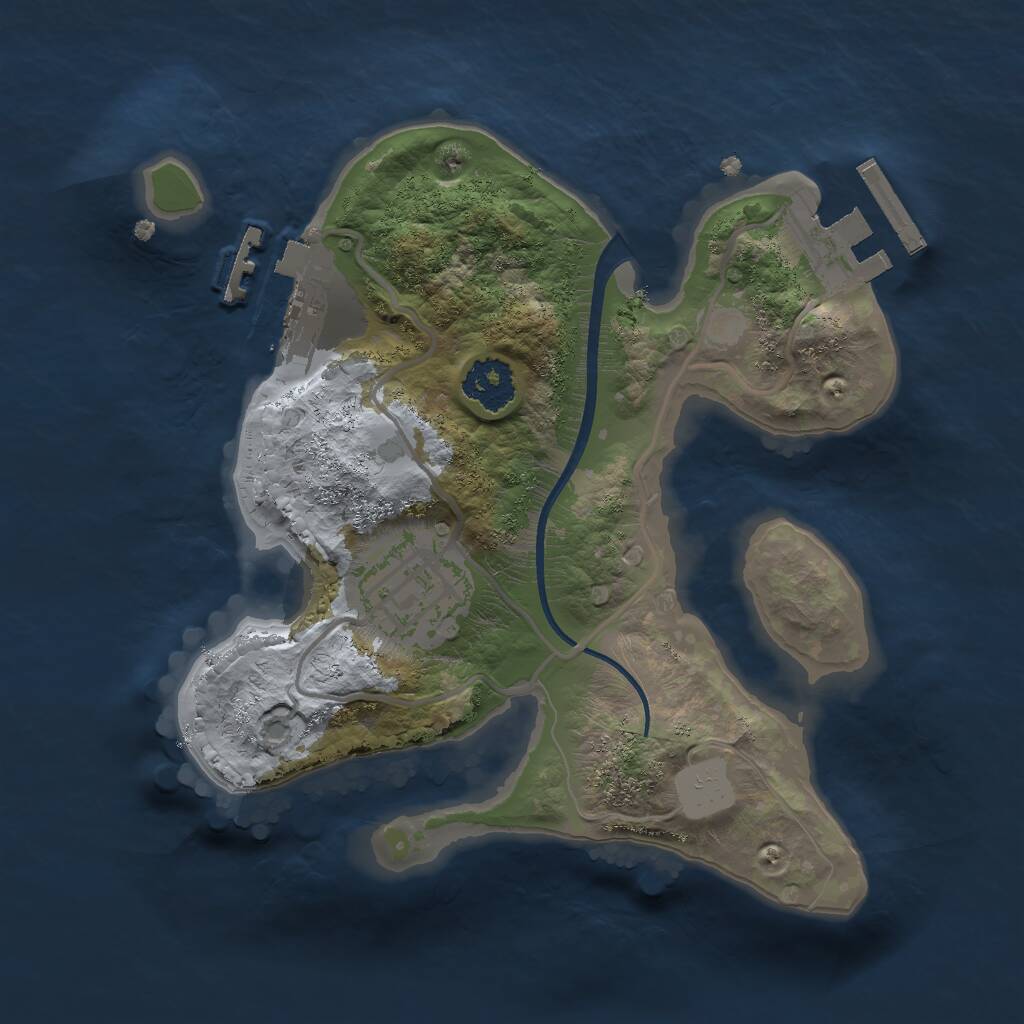 Rust Map: Procedural Map, Size: 2000, Seed: 32121, 4 Monuments