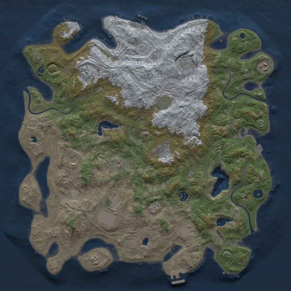Rust Map: Procedural Map, Size: 4500, Seed: 1775484034, 16 Monuments