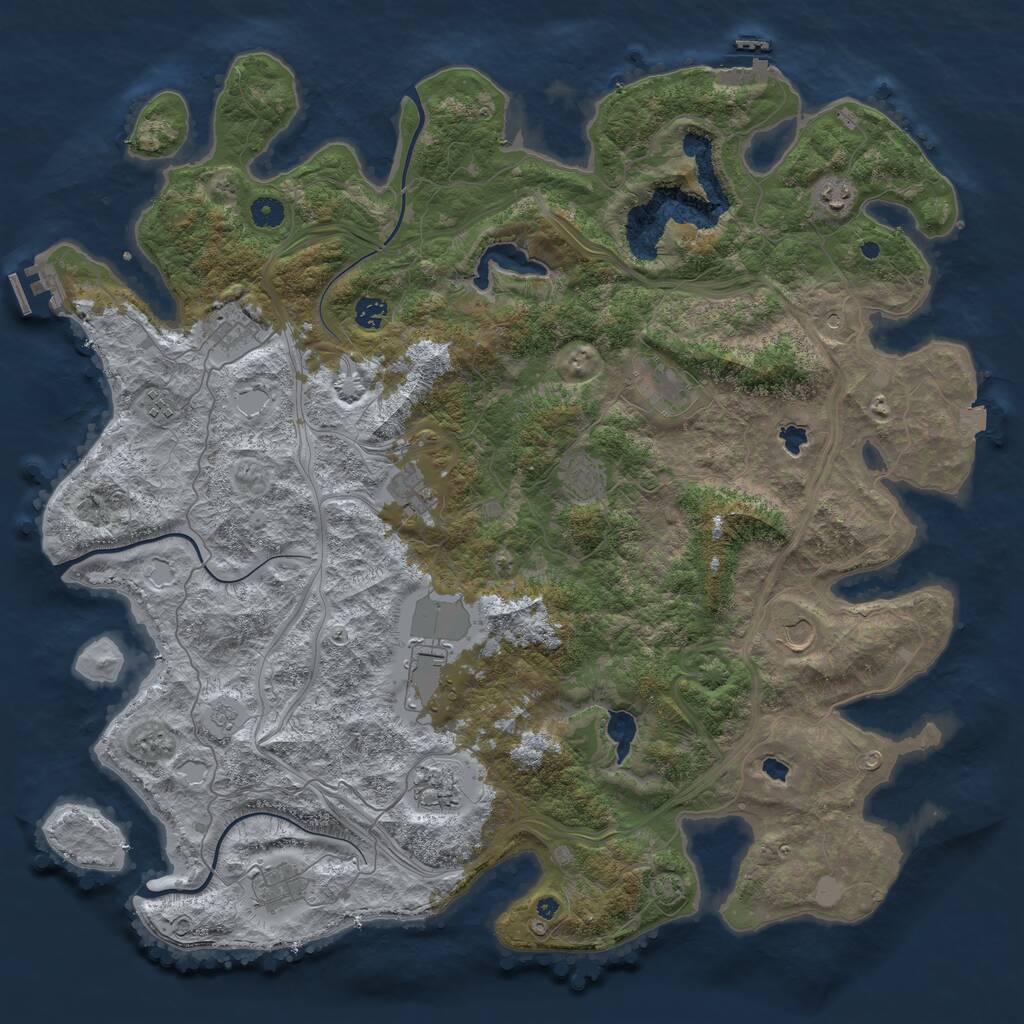 Rust Map: Procedural Map, Size: 4750, Seed: 467478651, 17 Monuments