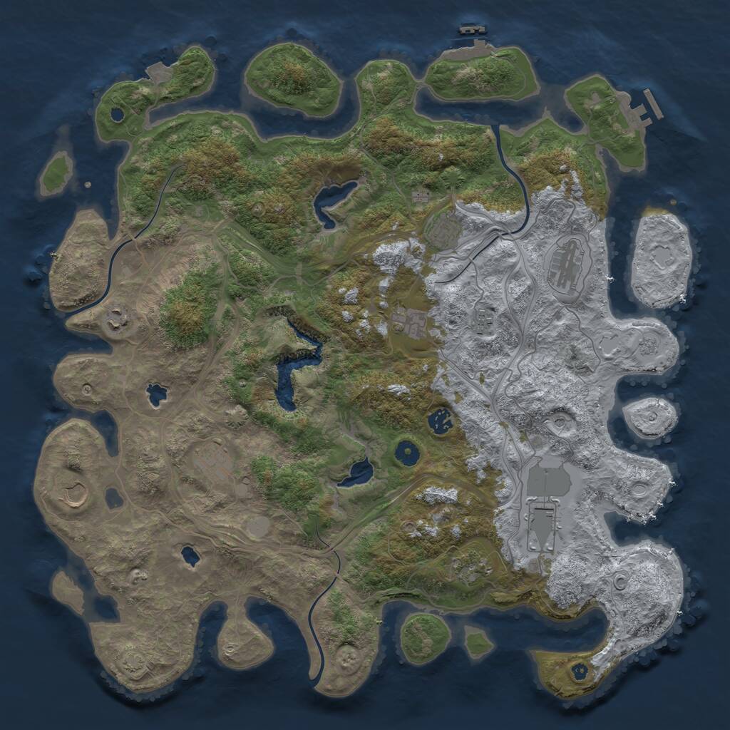 Rust Map: Procedural Map, Size: 4500, Seed: 787878, 16 Monuments