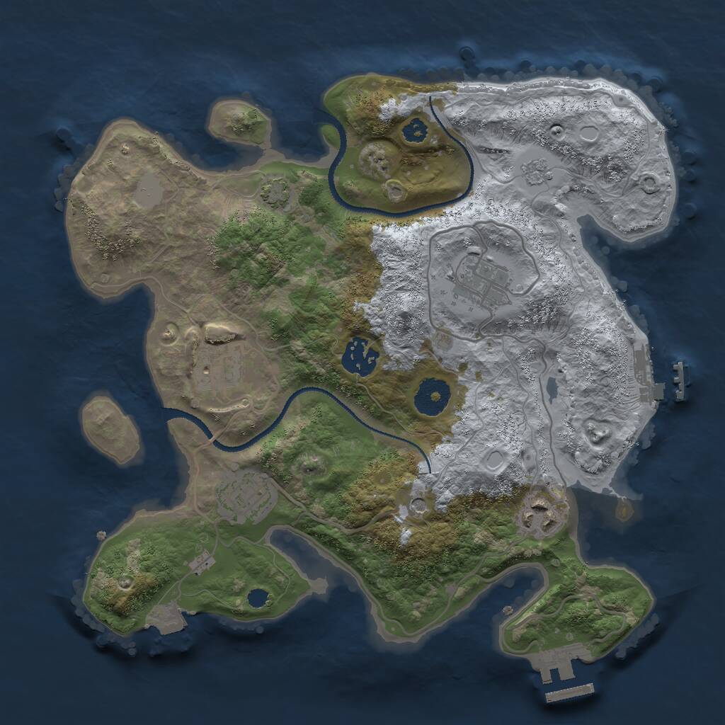 Rust Map: Procedural Map, Size: 3000, Seed: 63364, 11 Monuments