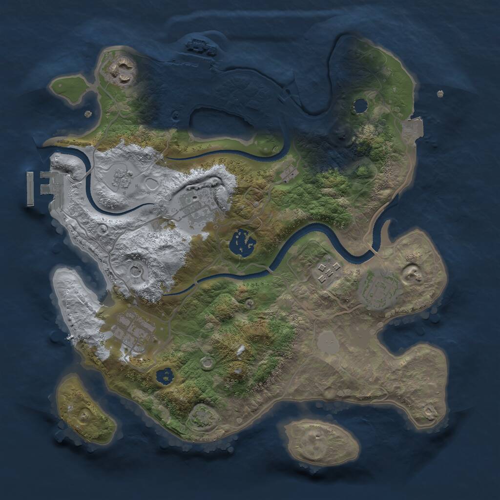 Rust Map: Procedural Map, Size: 2900, Seed: 100816564, 12 Monuments
