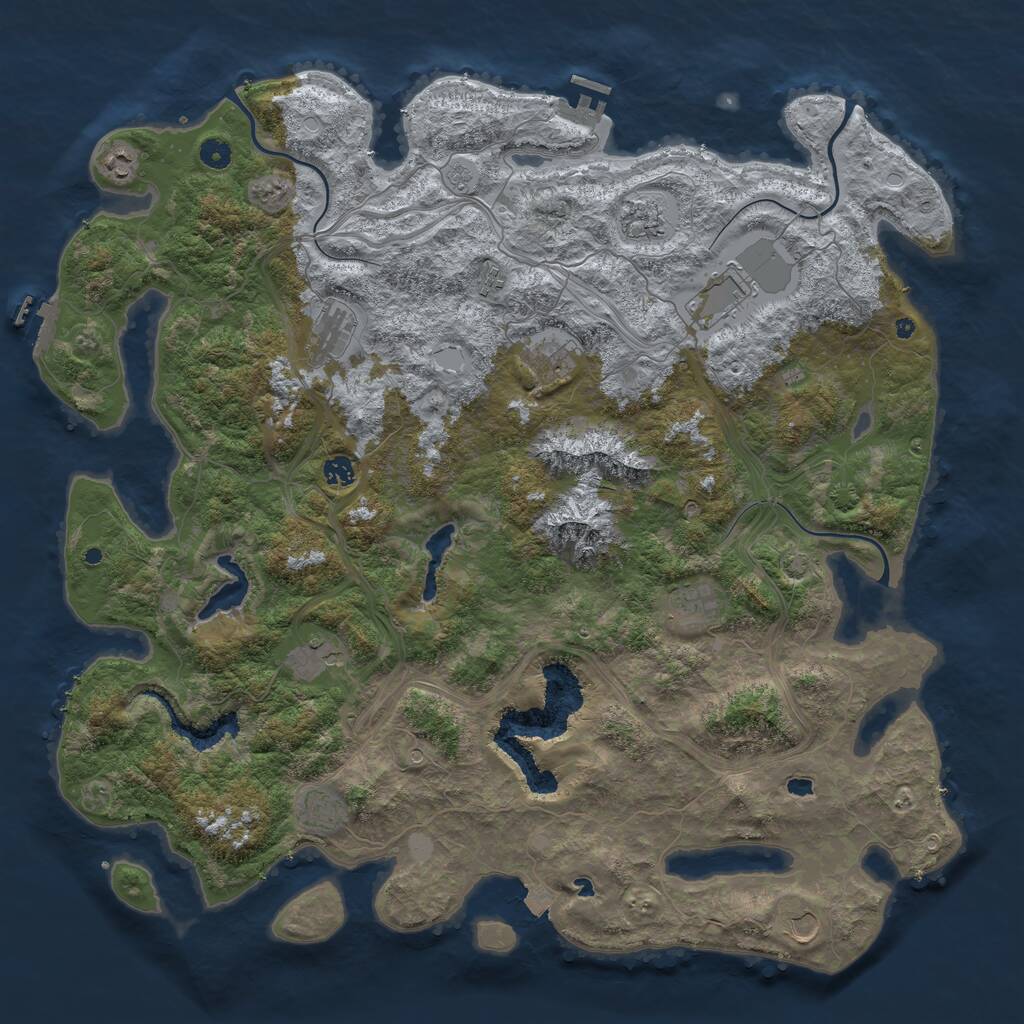 Rust Map: Procedural Map, Size: 5000, Seed: 12282227, 17 Monuments