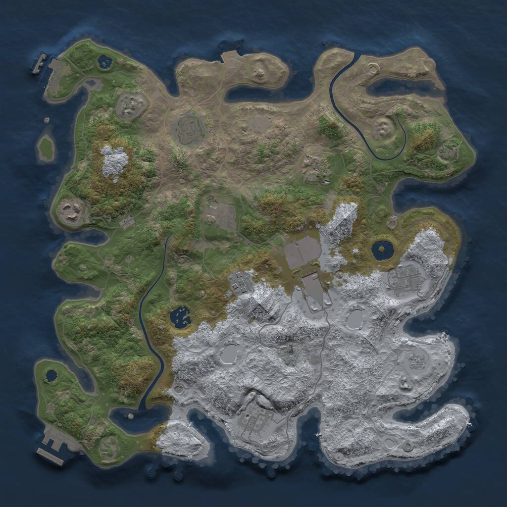 Rust Map: Procedural Map, Size: 3600, Seed: 242, 15 Monuments
