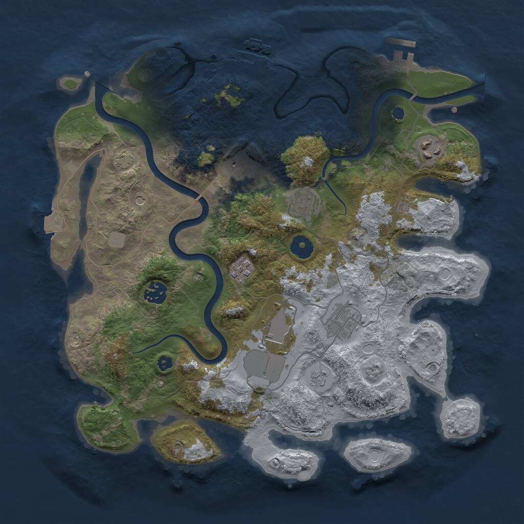 Rust Map: Procedural Map, Size: 3500, Seed: 508075569, 13 Monuments