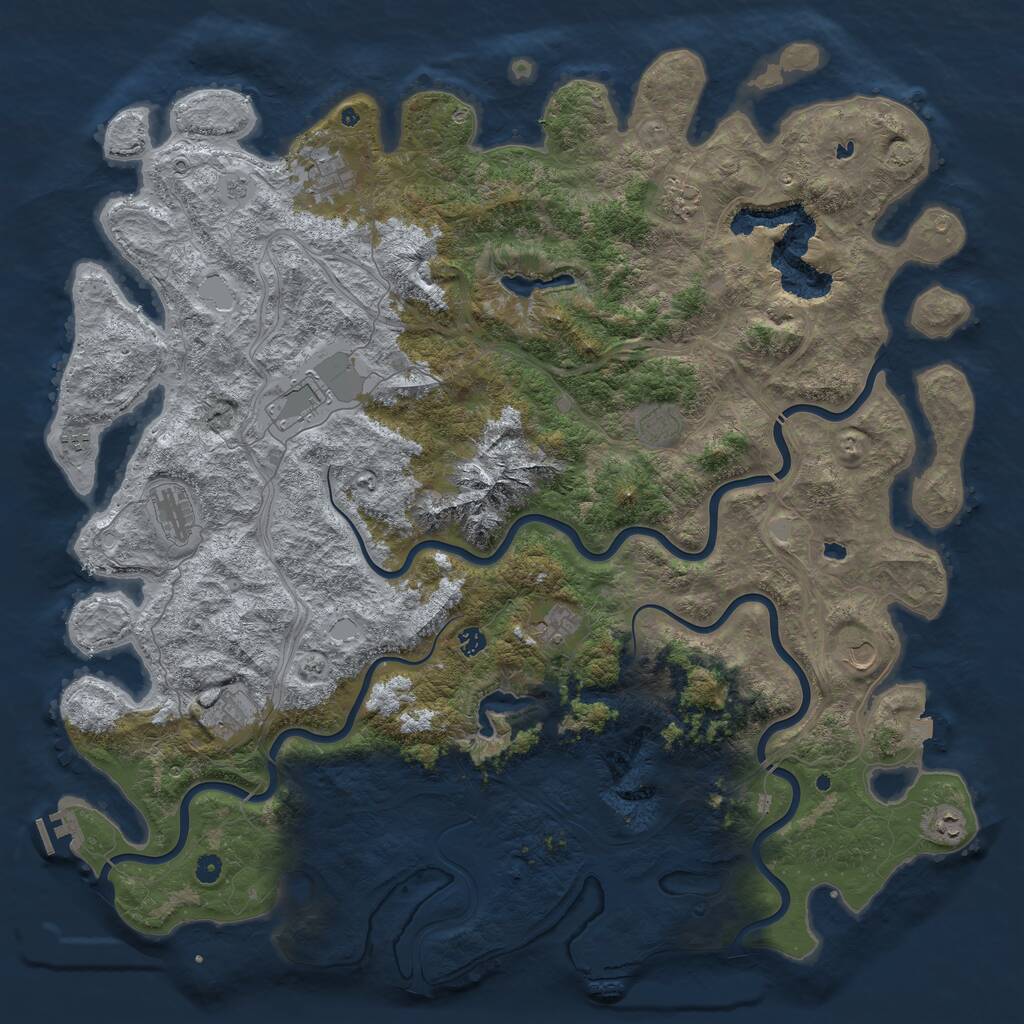 Rust Map: Procedural Map, Size: 5500, Seed: 1662263315, 17 Monuments