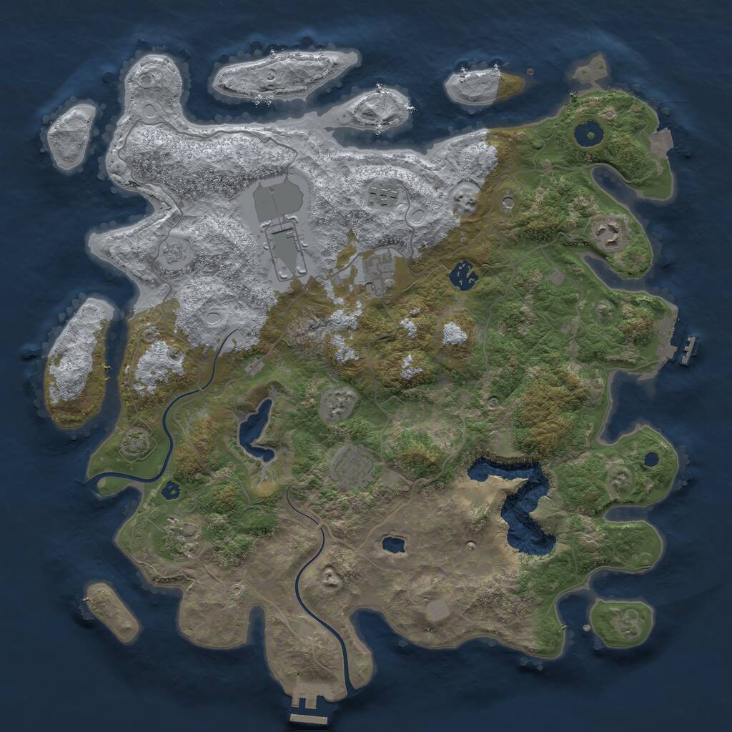 Rust Map: Procedural Map, Size: 4000, Seed: 19817241, 13 Monuments