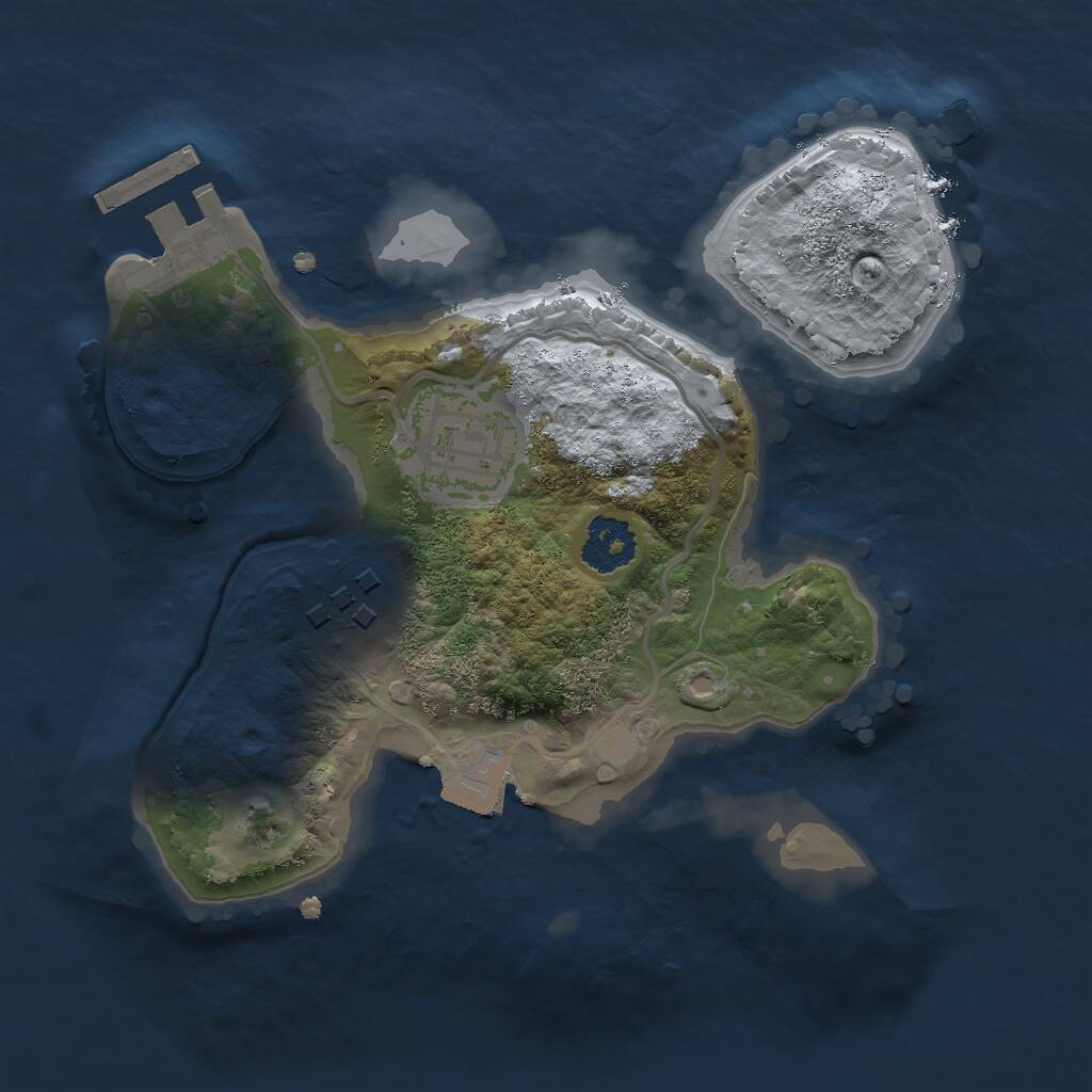 Rust Map: Procedural Map, Size: 2000, Seed: 2131584978, 4 Monuments