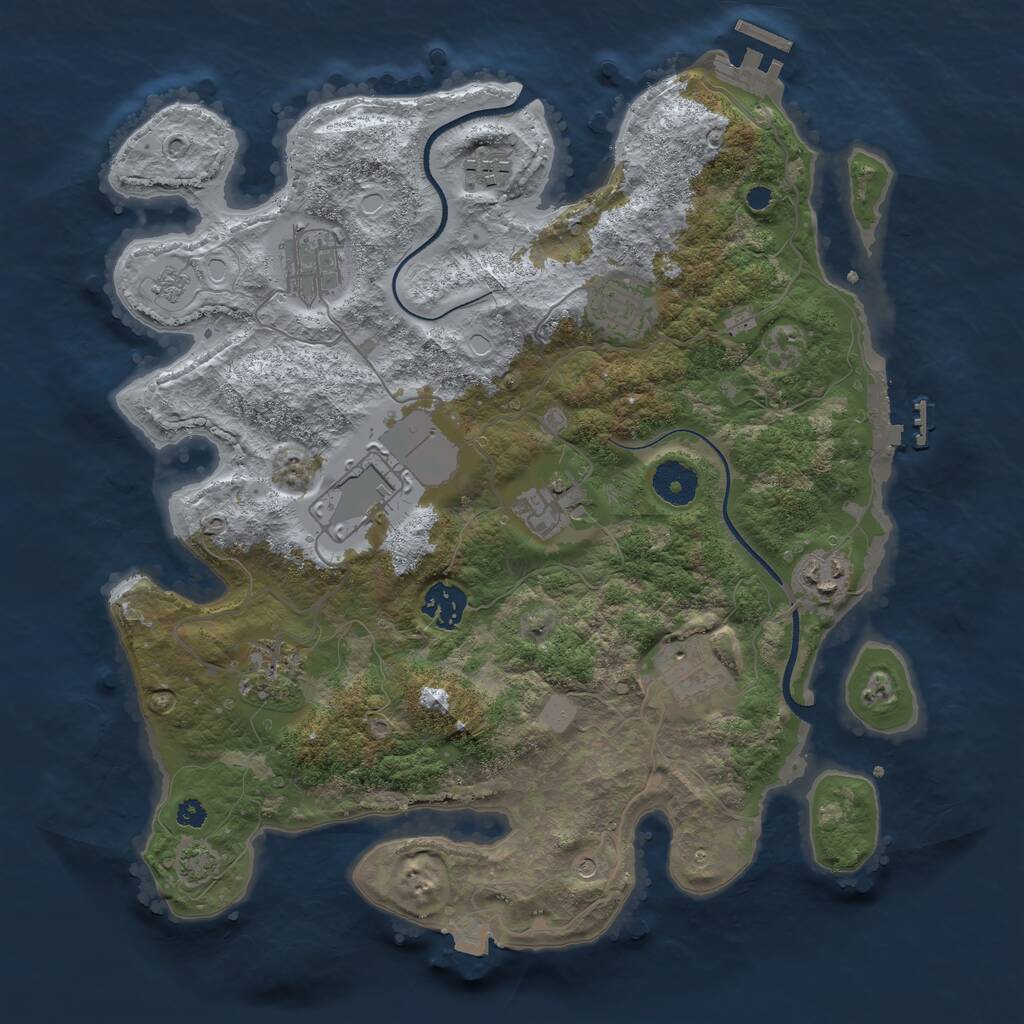 Rust Map: Procedural Map, Size: 3500, Seed: 4818, 15 Monuments