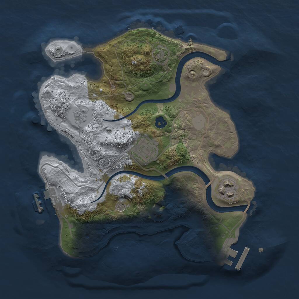Rust Map: Procedural Map, Size: 2500, Seed: 1662263315, 8 Monuments