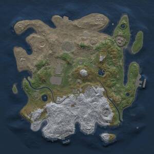 Thumbnail Rust Map: Procedural Map, Size: 3500, Seed: 2100208051, 13 Monuments