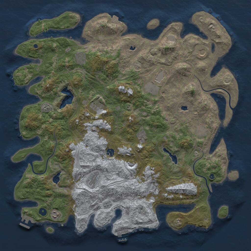 Rust Map: Procedural Map, Size: 4800, Seed: 783457604, 17 Monuments