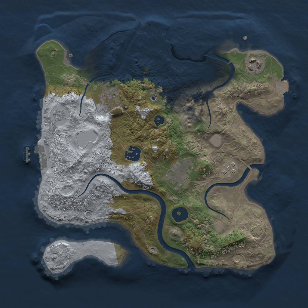 Rust Map: Procedural Map, Size: 3000, Seed: 408093168, 11 Monuments