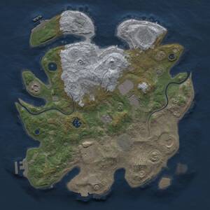 Thumbnail Rust Map: Procedural Map, Size: 3500, Seed: 2369, 15 Monuments