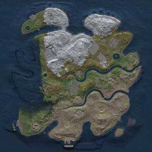 Thumbnail Rust Map: Procedural Map, Size: 3500, Seed: 2369, 13 Monuments