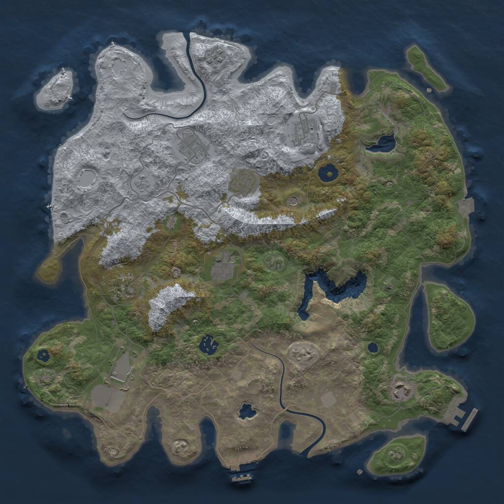 Rust Map: Procedural Map, Size: 4000, Seed: 1971156801, 15 Monuments