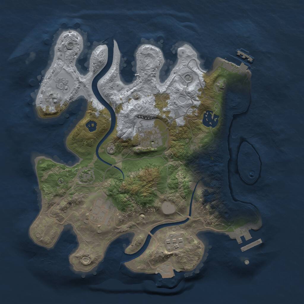 Rust Map: Procedural Map, Size: 2750, Seed: 407111730, 10 Monuments