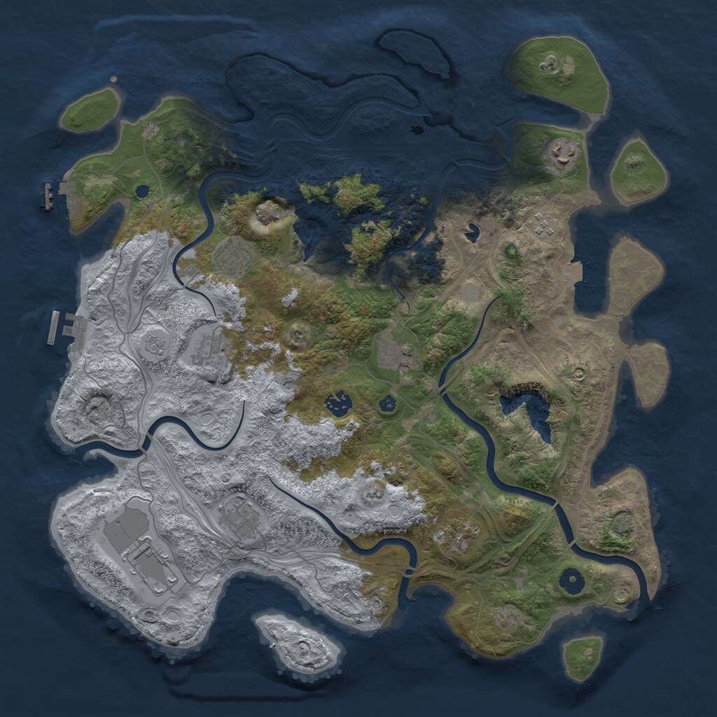 Rust Map: Procedural Map, Size: 4250, Seed: 1570646029, 15 Monuments