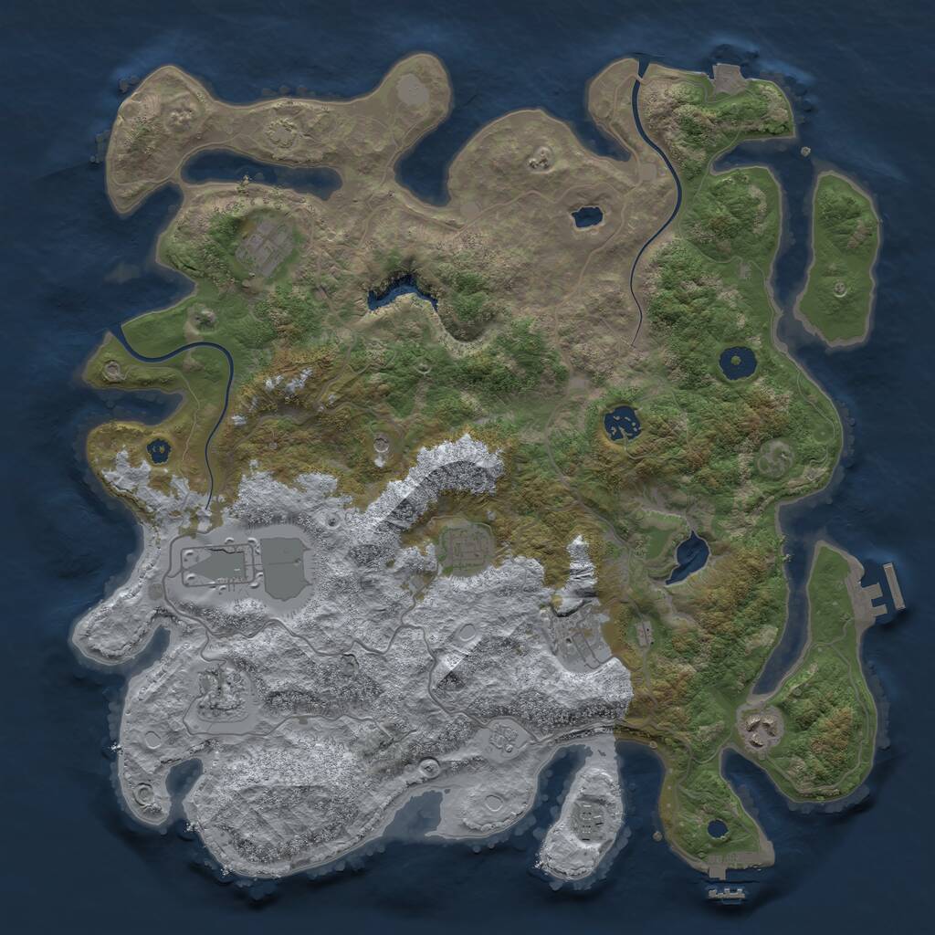 Rust Map: Procedural Map, Size: 4000, Seed: 2138432190, 14 Monuments