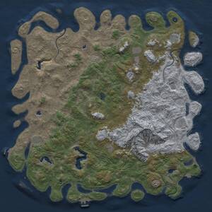 Thumbnail Rust Map: Procedural Map, Size: 6000, Seed: 501056804, 17 Monuments
