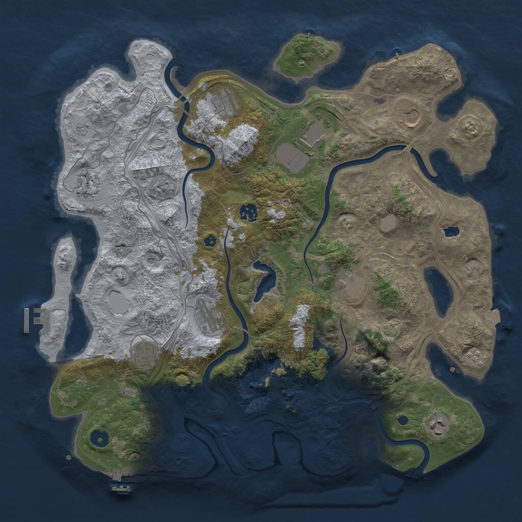 Rust Map: Procedural Map, Size: 4300, Seed: 62333214, 16 Monuments